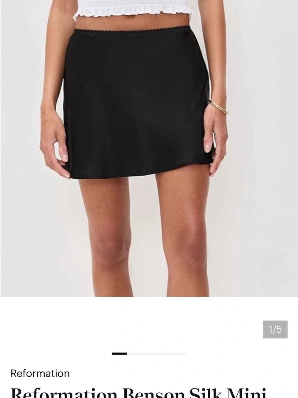 Reformation Black Silk Mini Skirt